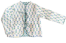 Load image into Gallery viewer, Blue Blooms Reversible Quilted Jacket