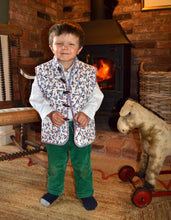 Load image into Gallery viewer, Jolly Sailboats Reversible Quilted Gilet