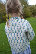 Load image into Gallery viewer, Blue Blooms Reversible Quilted Jacket
