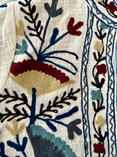 Load image into Gallery viewer, SUZANI JACKET - Cream, Multi/ BLUE ticking stripe lining