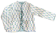 Load image into Gallery viewer, Blue Blooms Reversible Quilted Jacket

