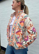 Load image into Gallery viewer, SUZANI JACKET - Cream/ CORAL stripe lining
