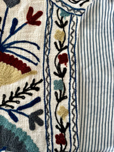 Load image into Gallery viewer, SUZANI JACKET - Cream, Multi/ BLUE ticking stripe lining
