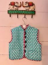 Load image into Gallery viewer, ELLIE print gilet AQUA/PINK STRIPE
