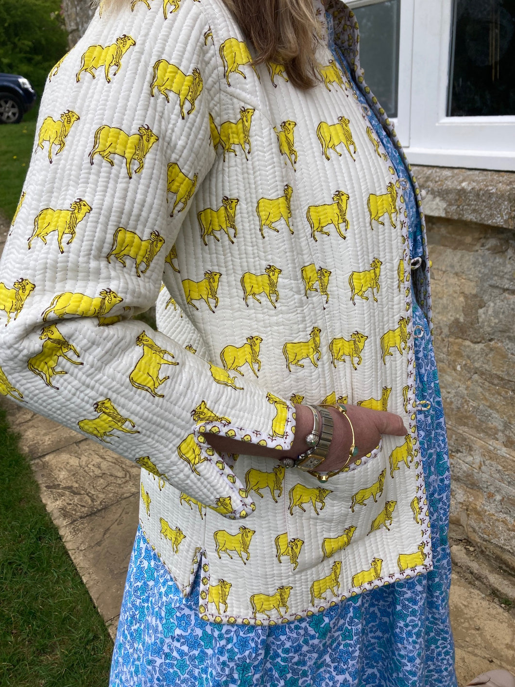 Yellow Moos Reversible Quilted Jacket
